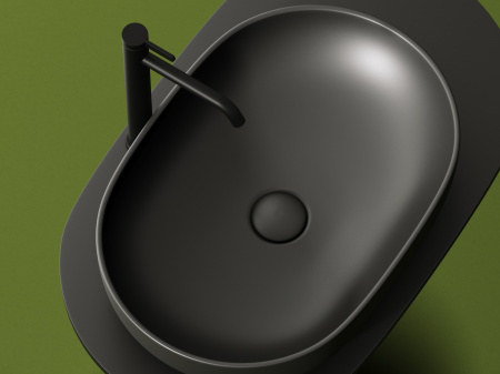 Умывальник чаша накладная овальная Ceramicanova Element 600*415*135мм, Темный антрацит матовый, CN6047MDH