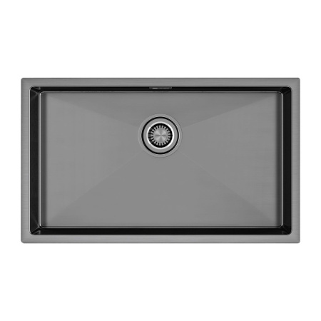 Мойка Paulmark ALLER 74 UNI PM807444-GM 440х740х200 мм, нержавеющая сталь AISI 304, вороненая сталь