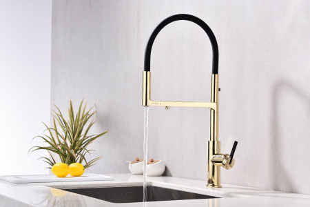 Смеситель для кухни Paulmark TORNADO To213402-G, золото