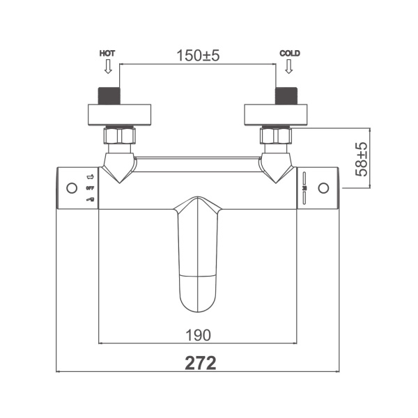 Смеситель для ванны с термостатом D&K Bayern DA2123201, хром