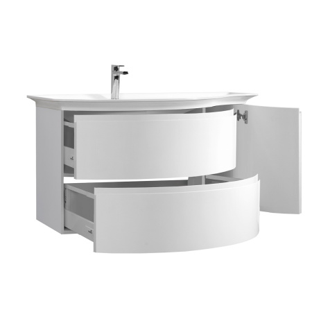 Тумба под умывальник Belux Версаль подвесная 111-02, белый глянцевый, левая