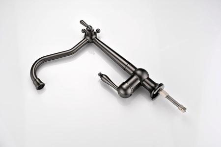 Смеситель для кухни Paulmark RETRO Re213226-GM, вороненая сталь