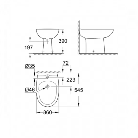 Напольное биде Grohe Bau 39432000