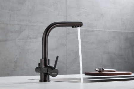 Смеситель для кухни Paulmark ESSEN Es213011-GM, вороненая сталь