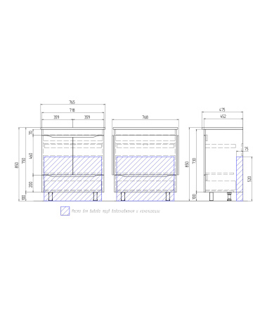 Тумба под раковину напольная VIGO Grani tn.GRI.OSK.75.2D.1Y, 75 см