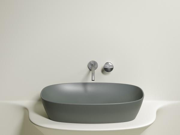 Умывальник чаша накладная овальная Ceramicanova Element 600*380*138мм, Антрацит матовый, CN6049MH