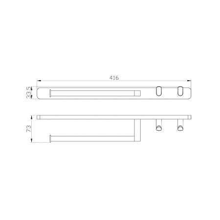 Кольцо для полотенец с 2 крючками WONZON & WOGHAND, Темный графит (WW-9361)