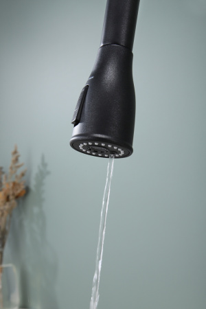 Смеситель для кухни Paulmark LANGE La214212-418, черный металлик