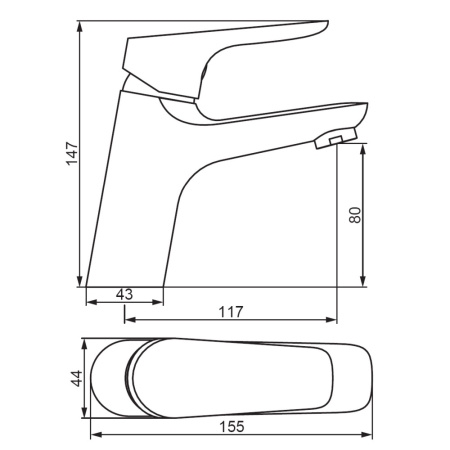 770210301 Jupiter Смеситель для умывальника Damixa, черный