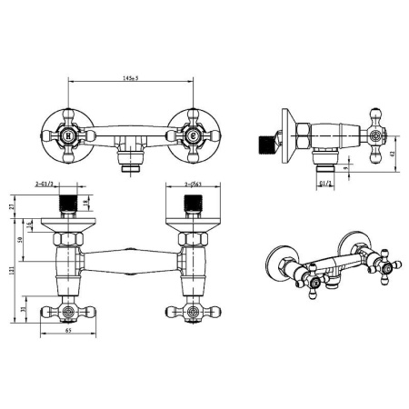 Смеситель для душа Boheme Camelia 314 Бронза