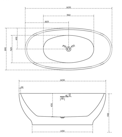 Акриловая ванна ABBER AB9207MB черная матовая