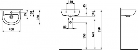 Умывальник Laufen Pro B 8159514001041 40x32x14.5