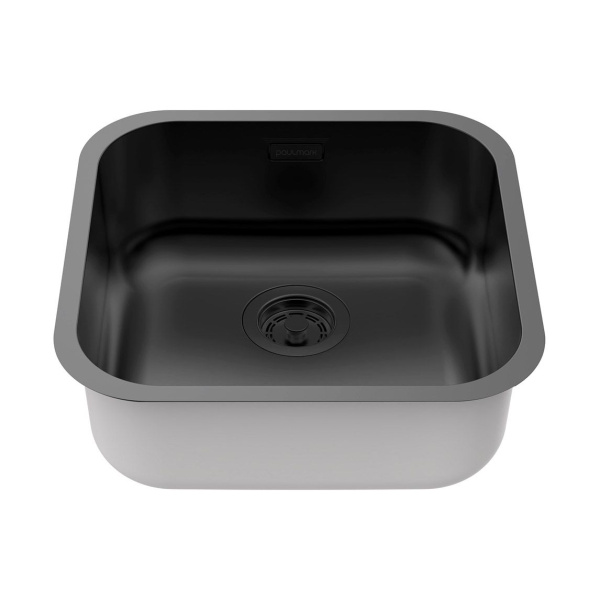 Мойка Paulmark VELLO 44 UNI VE44-MBN 446х446х180 мм, нержавеющая сталь, матовый черный NANO-PVD