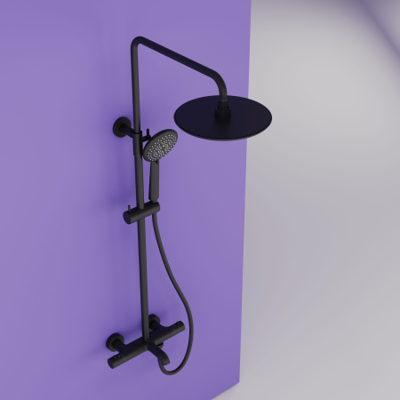 Душевая стойка SANCOS Game для душа/ванны с термостатическим смесителем, цвет черный матовый, арт. SC3001MB