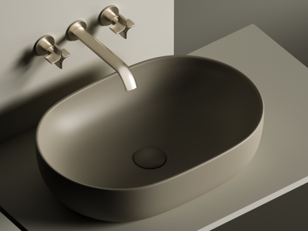 Умывальник чаша накладная овальная Ceramicanova Element 600*415*135мм, Капучино матовый, CN6047MC