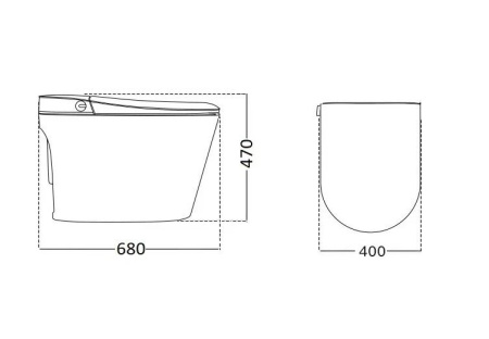 Унитаз EZIO Smart напольный с дистанционным управлением Ceruttispa CT11168 (680x400x470)