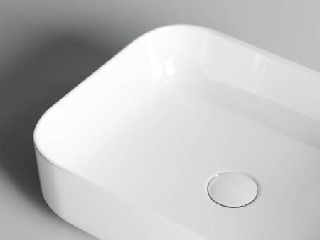 Умывальник чаша накладная прямоугольная Ceramicanova Element 500*390*130мм, Белый, CN6011