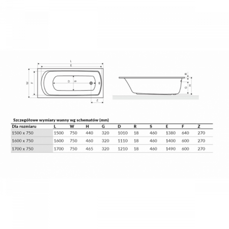 Акриловая ванна Excellent Lamia Slim 160x75 WAEX.LAM16WHS с ножками NWE-64