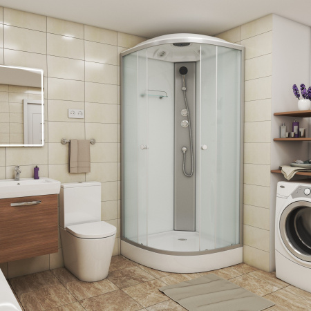 Душевая кабина Niagara Eco E80/13/MT (80х80х215) низкий поддон(13см),стекло матовое,3 места