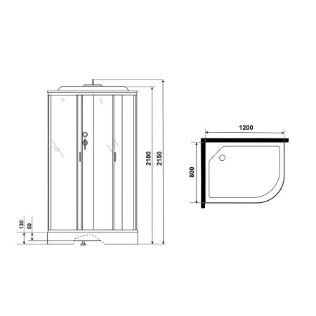 Душевая кабина Niagara Classic 120х80 NG-3512-14L без гидромассажа