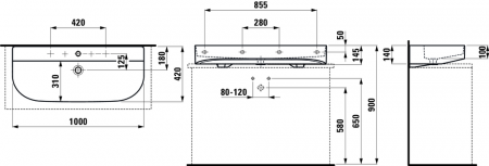 Умывальник Laufen Sonar 8163470001071 100x42x14