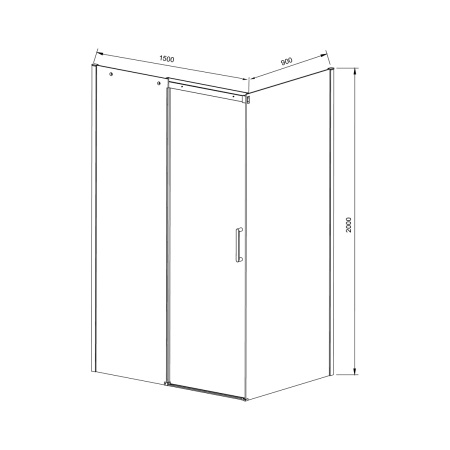 Душевой уголок Vincea Dice VSR-4D9015CLB, 1500*900, черный, стекло Прозрачный