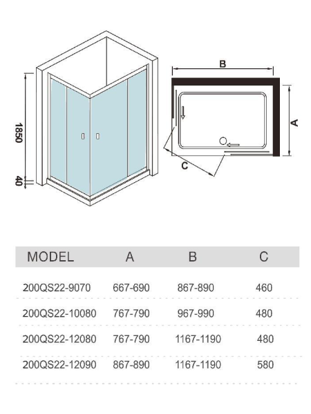 Душевой уголок WeltWasser WW 200QS22-12090