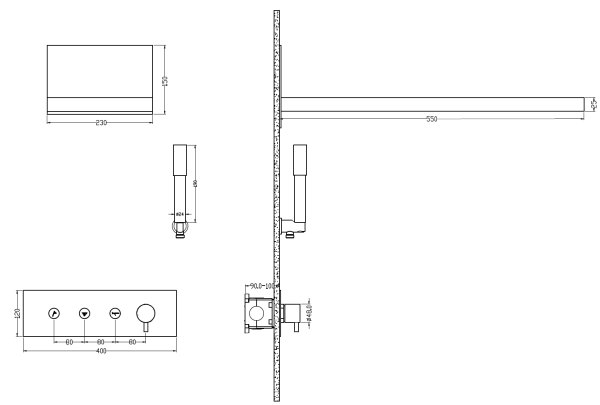 Душевая система скрытого монтажа Boheme Fusion Matt White, 130-MW