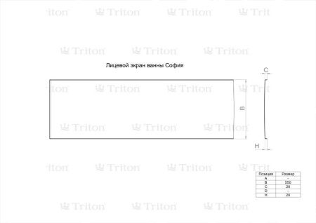 Ванна акриловая Triton София 1700х950 мм правая