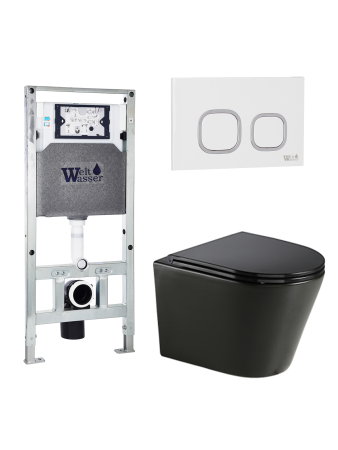 Комплект инсталляции с унитазом Weltwasser AMBERG 506 ST + SALZBACH 043 GL-BL + AMBERG RD-WT