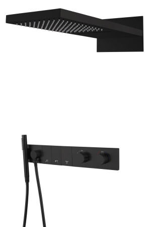 Душевой комплект Boheme Zodiac 133-B термостат, С ВНУТРЕННЕЙ ЧАСТЬЮ, black