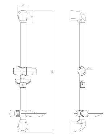 Стойка для душа Lemark LM8065C с мыльницей