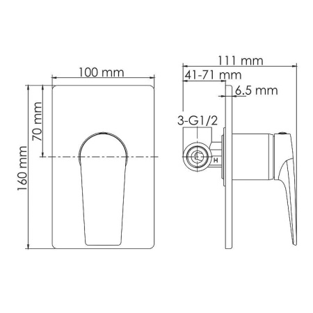 Встраиваемый набор для раковины WasserKRAFT A55543