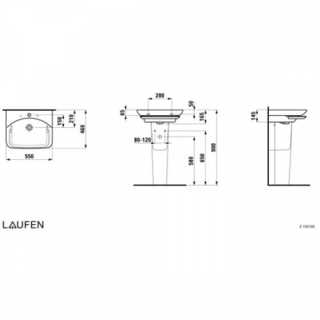 Умывальник Laufen Palace 55x46 810701