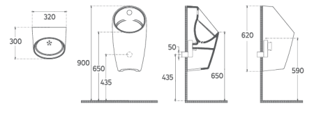 Писсуар сенсорный подвесной ISVEA Infinity белый глянцевый скрытый подвод воды сенсорный датчик автоматический слив в комплекте крепеж и сифон работает от батареи или от сети 10NF92001