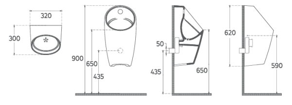 Писсуар сенсорный подвесной ISVEA Infinity белый глянцевый скрытый подвод воды сенсорный датчик автоматический слив в комплекте крепеж и сифон работает от батареи или от сети 10NF92001