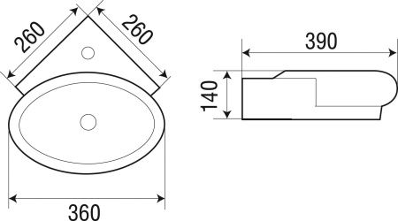 Раковина подвесная WeltWasser WW AISBACH 5010 390х365х130