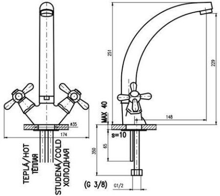 Смеситель для мойки RAV Slezak MK120.5-3