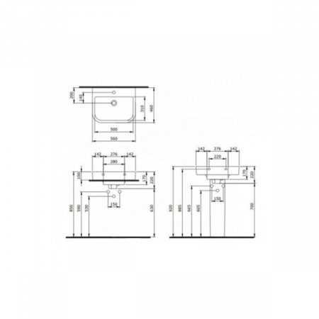 Раковина подвесная Bocchi Vessel Basin 55х45 1175-061-0126