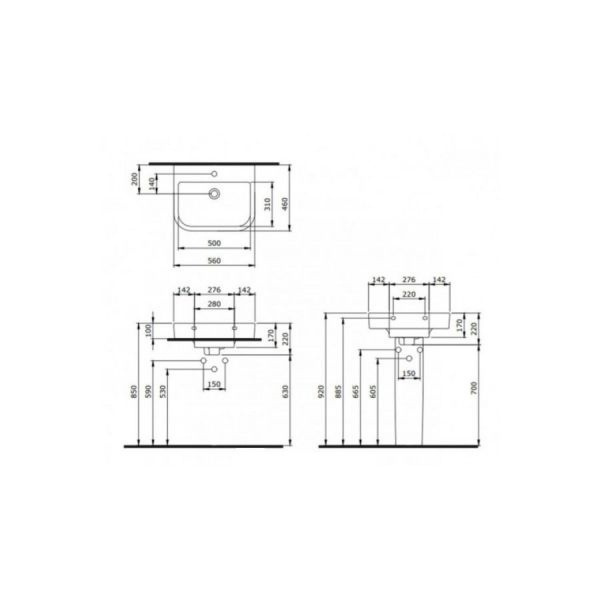 Раковина подвесная Bocchi Vessel Basin 55х45 1175-061-0126