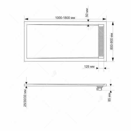 Душевой поддон из искусственного камня RGW STM-128W 120х80х2.5 см, 14202812-01