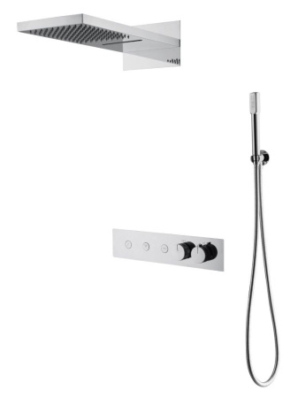 Встроенная душевая система Boheme Fusion с термостатом, трехпозиционная CHROME, 131-CR