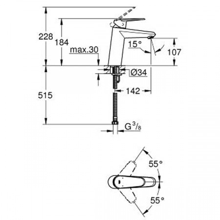 Смеситель для умывальника Grohe Eurodisc Cosmopolitan 23449002