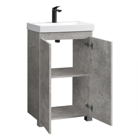 Тумба под умывальник Belux Бостон напольная 50 Бетон Чикаго светло-серый