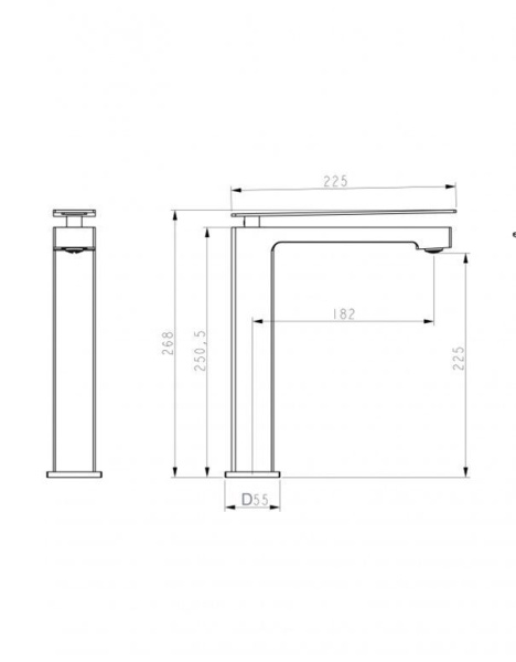 Смеситель для умывальника Boheme Q 141-WB-Q2 White Black