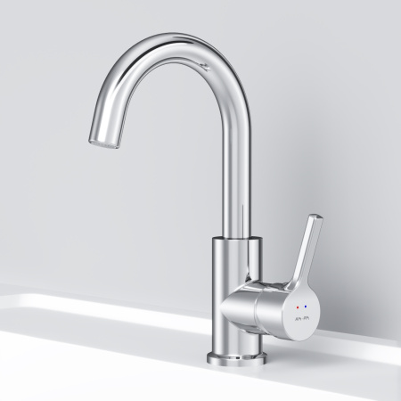 F85B02700  X-Joy S Смеситель для умывальника AM.PM с поворотным изливом, хром