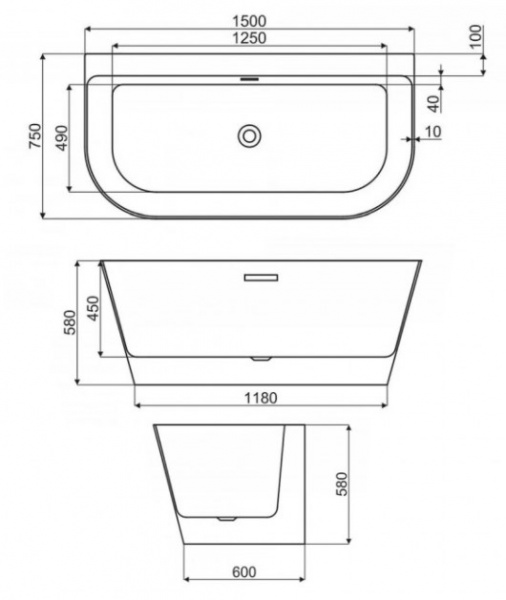 Акриловая ванна Rea Olimpia 150 W0634