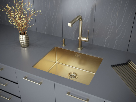 Мойка Paulmark NEXT 54 UNI PM215444-BG 440х540х200 мм, нержавеющая сталь, брашированное золото