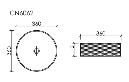 Умывальник чаша накладная круглая Ceramicanova Cristal 360*360*112мм, прозрачная, CN6062