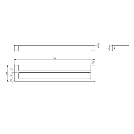 Полотенцедержатель двойной WONZON & WOGHAND, Хром (WW-V2102-CR)